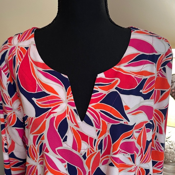 Pappagallo Pink and Orange Floral Tunic - Picture 2 of 13